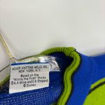 Disney Vintage 90s Pooh Ski Sweater Striped Pull Over Acker Knitting Mills Green Blue Photo 8