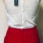 Red Pencil Skirt, Diamond Charm Belt, M Size M Photo 2