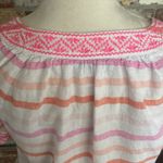 Vineyard Vines  White With Pink Stripe Short Sleeve Embroidered Shirt Size XS Photo 5