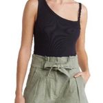 Topshop  Black One-Shoulder Women's Ribbed Bodysuit Size 4-6 Photo 0