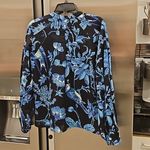 💕BANJANAN💕 Ella Shirt ~ Woden Hedgerow Black Floral Bird Print XS NWOT Photo 8