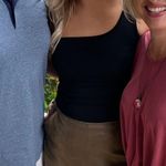 She & Sky Brown Leather Snakeskin Shorts  Photo 0