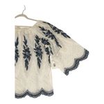 Tribal Jeans White/Blue On/Off Shoulder Embroidered Blouse, Womens XL White Photo 5