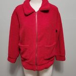 Tru Self  Chili Oil Fuzzy Woobie Collared Zip-Up Teddy Bear Jacket size Small Photo 0