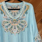 Soft Surroundings  River island turquoise embroidered tunic Photo 3
