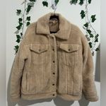 Free People Heavy Teddy Bear Tan Swing Jacket Coat Size M Photo 0