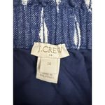 J.Crew  Womens Blue White Elastic Waist Mini Skirt Size 14 Linen Cotton Pockets Photo 1