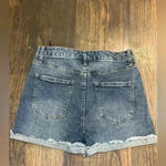 Vanilla Star Jeans High-Waisted Distressed Denim Shorts with Raw Hem Detail Medium Wash F1 Photo 2