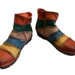 Handmade  Leather Retro Patchwork Seamed Ankle Boots, Sz EU 43 Photo 3