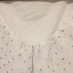 Covington White & Metallic Silver Polka Dot Ruffle Front Career Office Wear Tank Size XL Photo 3