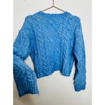 Rachel Parcell Baby Blue Cable Knit Long Sleeve Crewneck Sweater size Small Photo 5