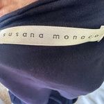 Susana Monaco  Navy Ruched Boat Neck Midi Dress Medium Photo 4