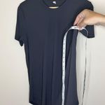 Zyia Active Black Womens Shirt Medium Short Sleeve Tee Fitted Workout Ribbed Top Photo 2