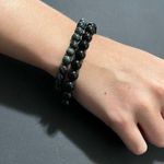 Healing Dark Crystal Set Of 2 Bead Bracelets One Size Unisex EUC Photo 0