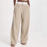 WAYF  Tan High Waist Exposed Waistband Pants Sz M Photo 4