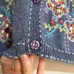 Vintage Alfred Dunner Flower Embroidered Short Sleeve Shirt Sweater Cottagecore Blue Size XL Photo 4