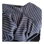 Boutique Plus Size navy pin stripe linen blend wide leg cropped pants 3X Photo 4