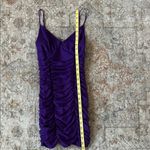 Lucy in the Sky Deep Purple Ruched Mini Dress Photo 8