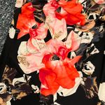 My Bump Maternity Dress Medium Stretchy Sleeveless Cocktail Black Flower Tie Photo 1