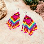 Bohemian Native American Style Fashion Minimalist Glass Beaded Earrings‎ Photo 3