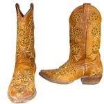 Macie Bean Embroidered Collection Western Boot Whiskey Bent Foot and Snip Toe Tan Size 5 Photo 12