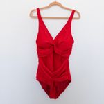 Smismivo Womens Swimsuit Size L Red One Piece Ruched Cut Out Y2K Poolside Glam Size L Photo 1