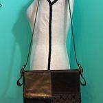 Coach Leather Suede Patchwork Brown Duffel Crossbody Bag Photo 3