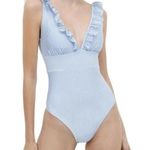 H&M Padded-cup Swimsuit Blue/White Stripes Size L NWT Photo 0