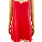 L.A. Intimates LARGE VINTAGE 90s Coral Orange Lace Mini Slip Dress Photo 0