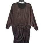 Eloquii Dress Womens 20 Dolman Sleeves Tulip Hem Lurex Metallic Sparkly Black Photo 1