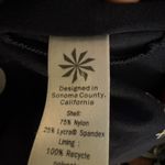 Athleta High Neck Keyhole Swim Bikini Top Size XL Navy Blue Tie Back Cups Photo 3