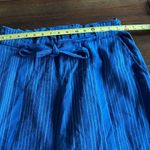 Indigo Rein Blue Linen Blend Belted Split Hem Wide Leg Pants Size Large Photo 4