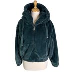 Philosophy  Faux Fur Hooded Jacket Coat Green Size S Boho Photo 2