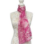 Boho Scarf Bundle – Multicolor Tribal, Pink Floral Crinkle, Rainbow Watercolor Photo 4