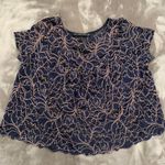ZARA basic navy blue lace flowy top size S Photo 1