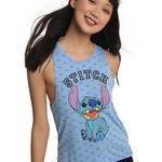 Disney Hot Topic Junior Lilo & Stitch Side Slit Girls Tank Top Large Super Soft Photo 0