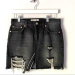Free People We the Free Relaxed Distressed Jean Mini Skirt 25 Photo 3