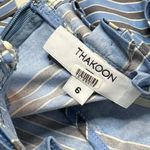 Thakoon Blue White Stripe Tie Waist Midi Dress Women's Size 6 Photo 12