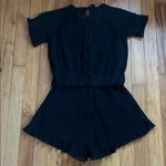 English Factory  Short Sleeve Black Pleated Romper Photo 1