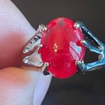 Red sapphire S925 silver ring size 9.75 Photo 2