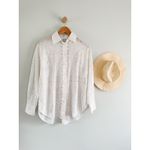Madewell | NWT Embroidered Oversized Button-Up Shirt in White | Sz S Photo 2