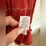 Garnet Hill Burnt Orange Rust Embroidered Knit Boho Top 3/4 Sleeve Size Medium Photo 5