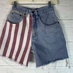 Stefano Vintage  International stripe denim shorts high waisted size 8 Photo 0