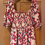 Betsey Johnson  Strawberry Fields Smocked Challis Puff Sleeve Milkmaid Maxi Dress Photo 10