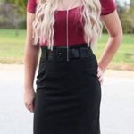 Short Sleeve Bodysuit Burgundy Red Photo 2