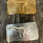 7‎ WESTERN COWBOY COWGIRL GOLD SILVER LONGHORN BULL CONCHOS NAVAJO 4 SKINNY BELT Photo 1