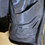RARE VTG 80s Embellished Blue Black Gold Crazy Coat Jacket Women's Velvet M Size M Photo 1
