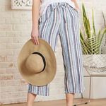 Denim & Co . Naturals Petite Linen Blend Crop Pants A377308 Petite Large NWT Photo 0