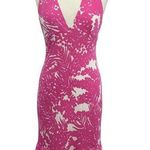 Milly Halter Dress Pink White Strapless Stretchy Knit Womens Size Large Photo 0