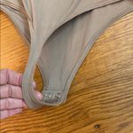 EXPRESS Body Contour Long Sleeve Square Neck Thong Bodysuit Taupe Size Small NWT Photo 4